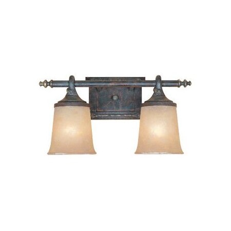 Designers Fountain Weathered Saddle Two Light Down Lighting 17.5 Wide Bathroom Fixture" 97302-WSD